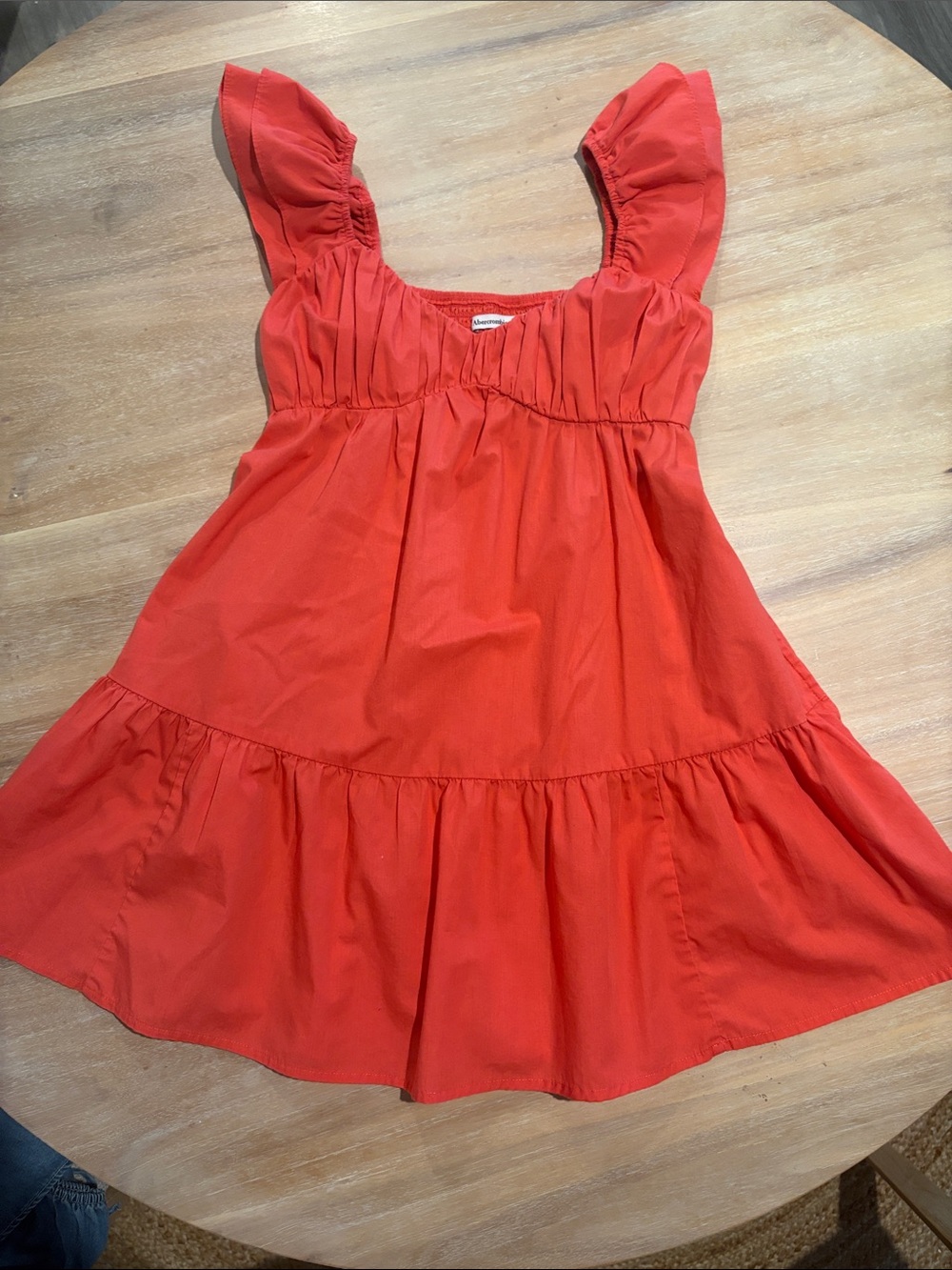 Red Ruffle-Sleeve Sundress